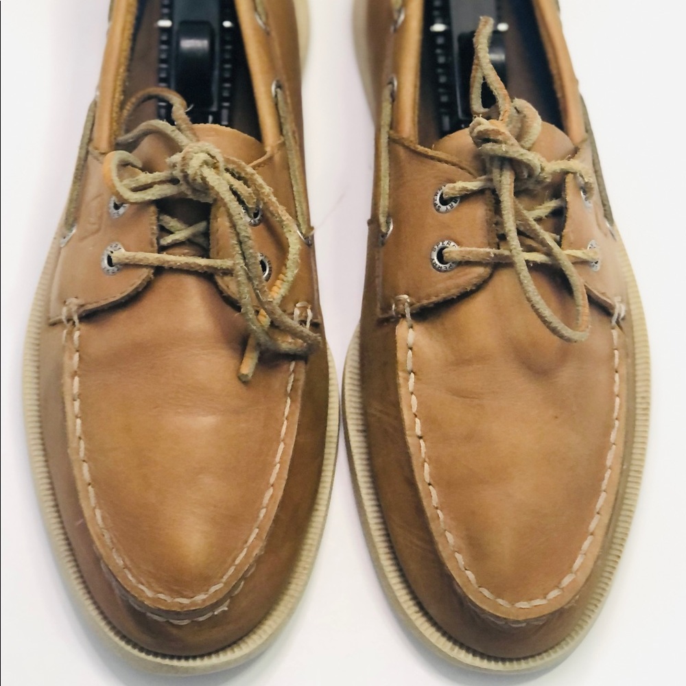 Men's Sperry Top-Sider Cup 2-Eye Leather Boat Shoe Light Tan  J15 61156 Size 10M